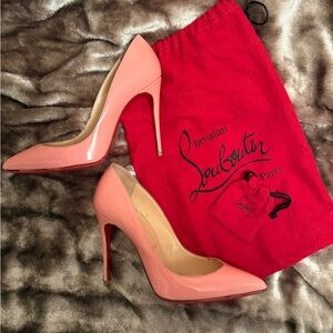 No box - Christian Louboutin Pigalle Follies 100mm Rose Patent Leather Heels
